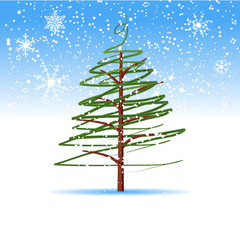 Wall Mural - Christmas tree, winter