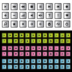 set of vector buttons and icons for web applications