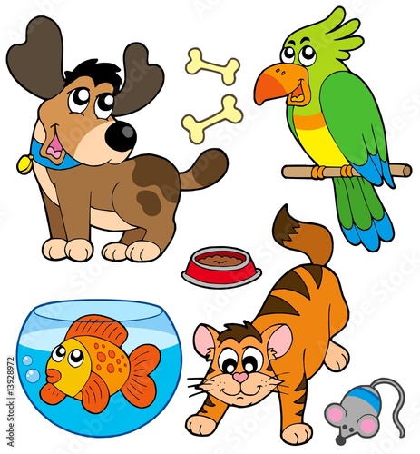 Naklejka ścienna Cartoon pets collection