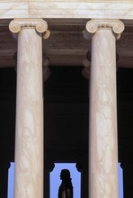 Columns With The Silhouette Of The Jefferson Statue