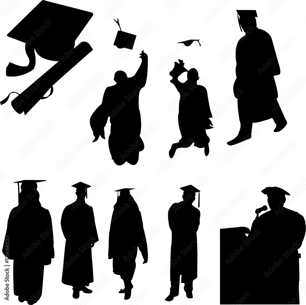 Graduation Vector Shape Example graduation students collection - vector Stock Vector | Adobe Stock