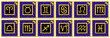 blau-goldene quadrate mit tierkreiszeichen