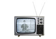 © An liang - An old TV with the noise on white background