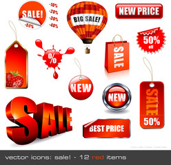 sales icons set - 12 items