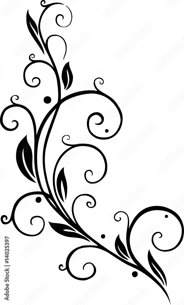 Stock-Vektorgrafik „Filigrane Blätterranke, Tribal“ | Adobe Stock