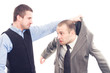 © Andreea Ardelean - Angry business men fighting on a white background