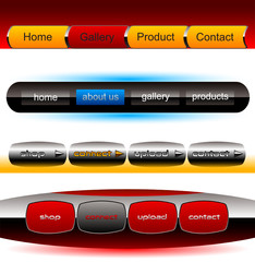 editable website vector buttons