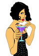 Frau mit Cocktailglas