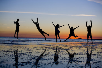 Jumping at Sunset