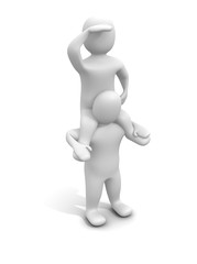 Poster - Man looking for something new. 3d rendered illustration.