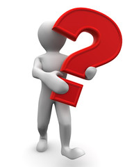 Poster - Men with question