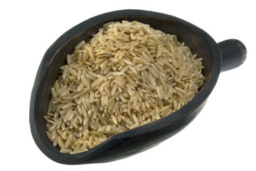 Canvas Print - scoop of long grain brown rice