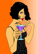 Frau mit Cocktail Glas
