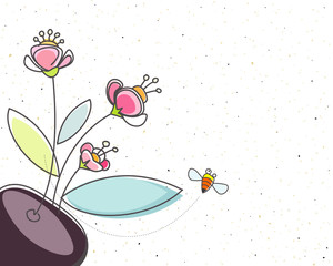 Aufkleber - Floral design with sand texture effect. Vector layered.