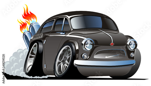 Naklejka dekoracyjna Vector retro cartoon hotrod