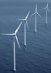 Wall Mural - windturbines on the ocean