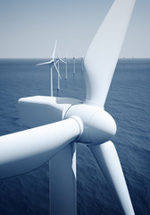 Wall Mural - windturbines on the ocean