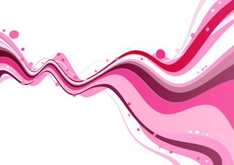 Wall Mural - Vector illustration of style wave pink abstract Background