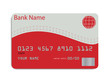 Vector of a styled credit card in red and silver tones