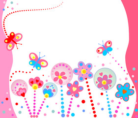 Sticker - Abstract floral background