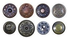 Old Metal Buttons With Stars