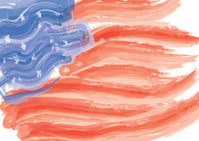 Abstract United States Of America Flag In Water Paint