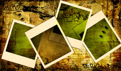 Wall Mural - grunge art with instant frames