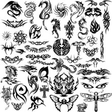 Tribal Tattoo Collage (vector)