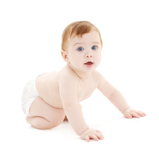 Canvas Print - crawling baby boy in diaper