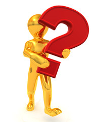 Poster - Men with question