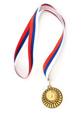 Golden medal isolated on white