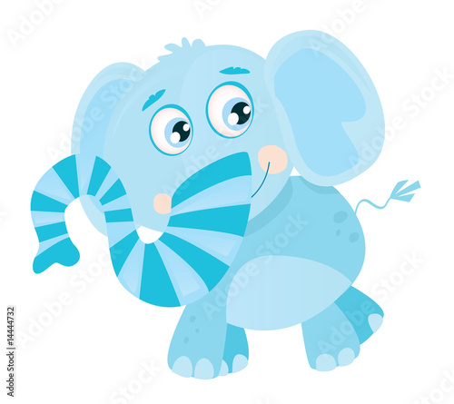 Foto-Fußmatte - Vector Elephant. Funny jungle animal. Vector Illustration. (von WellnessSisters)