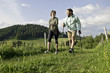 canvas print picture - Spass beim Nordic Walking