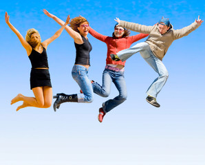 Poster - People jumping in the sky