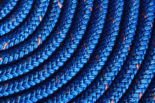 Close-up Of Coiled Blue Rope