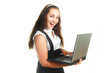 © LanaK - excited girl holding a laptop