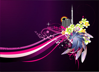 Wall Mural - composicion de flores en vector