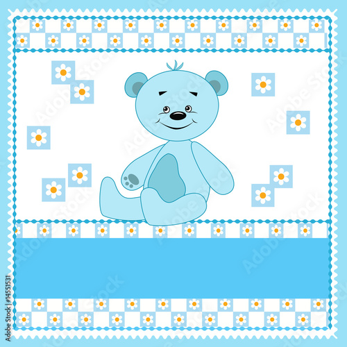 Foto-Banner aus PVC - Cartoon funny bear. Blue. (von Margo)