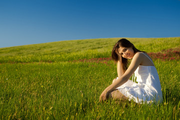 Wall Mural - Beautiful young woman