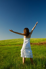 Wall Mural - Young woman relaxing