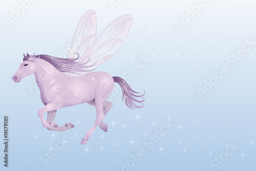 Foto-Banner aus PVC - Violet horse with wings. (von Oksana)