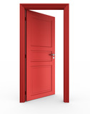 Open red door