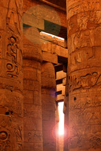 Sunlight Shining In Karnak Temple, Egypt
