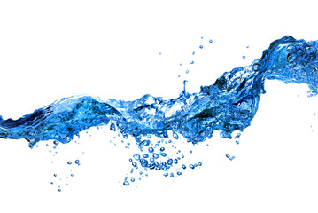 Wall Mural - water splash with bubbles isolated on white