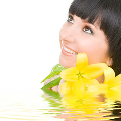 Young woman with flowers