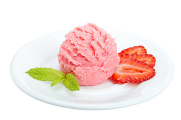 Delicious strawberry ice cream