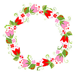 Canvas Print - Flower wreath