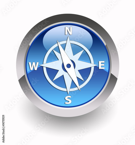 Obraz w ramie Compass glossy icon
