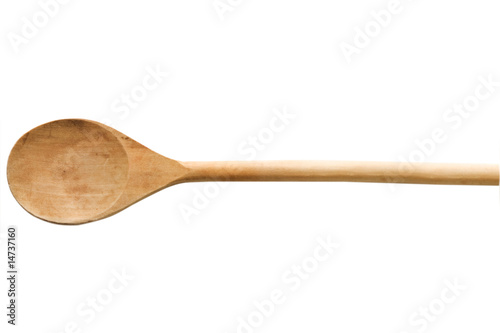 Fotografie, Obraz Wooden spoon isolated on white with clipping path included