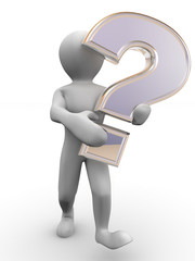 Poster - Men with question